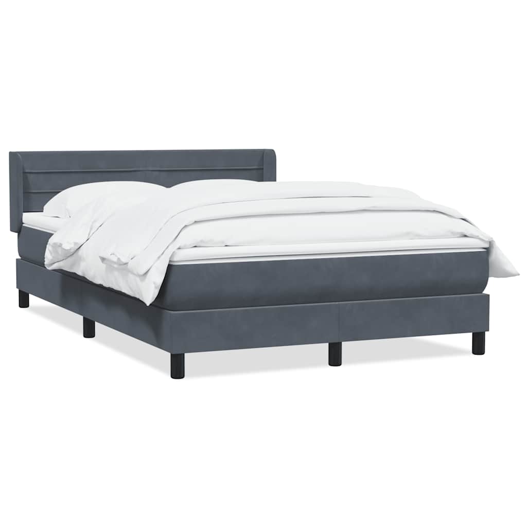 Boxspring met matras fluweel donkergrijs 160x220 cm
