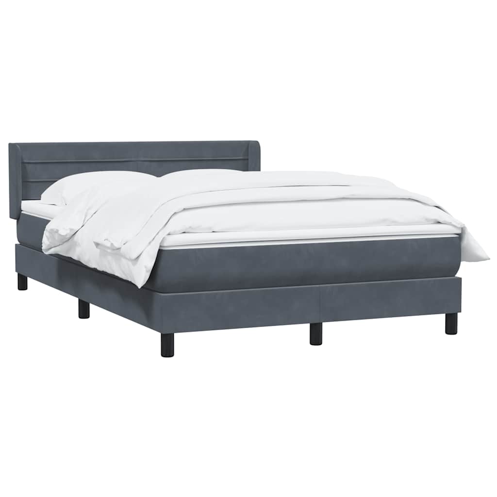 Boxspring met matras fluweel donkergrijs 160x220 cm