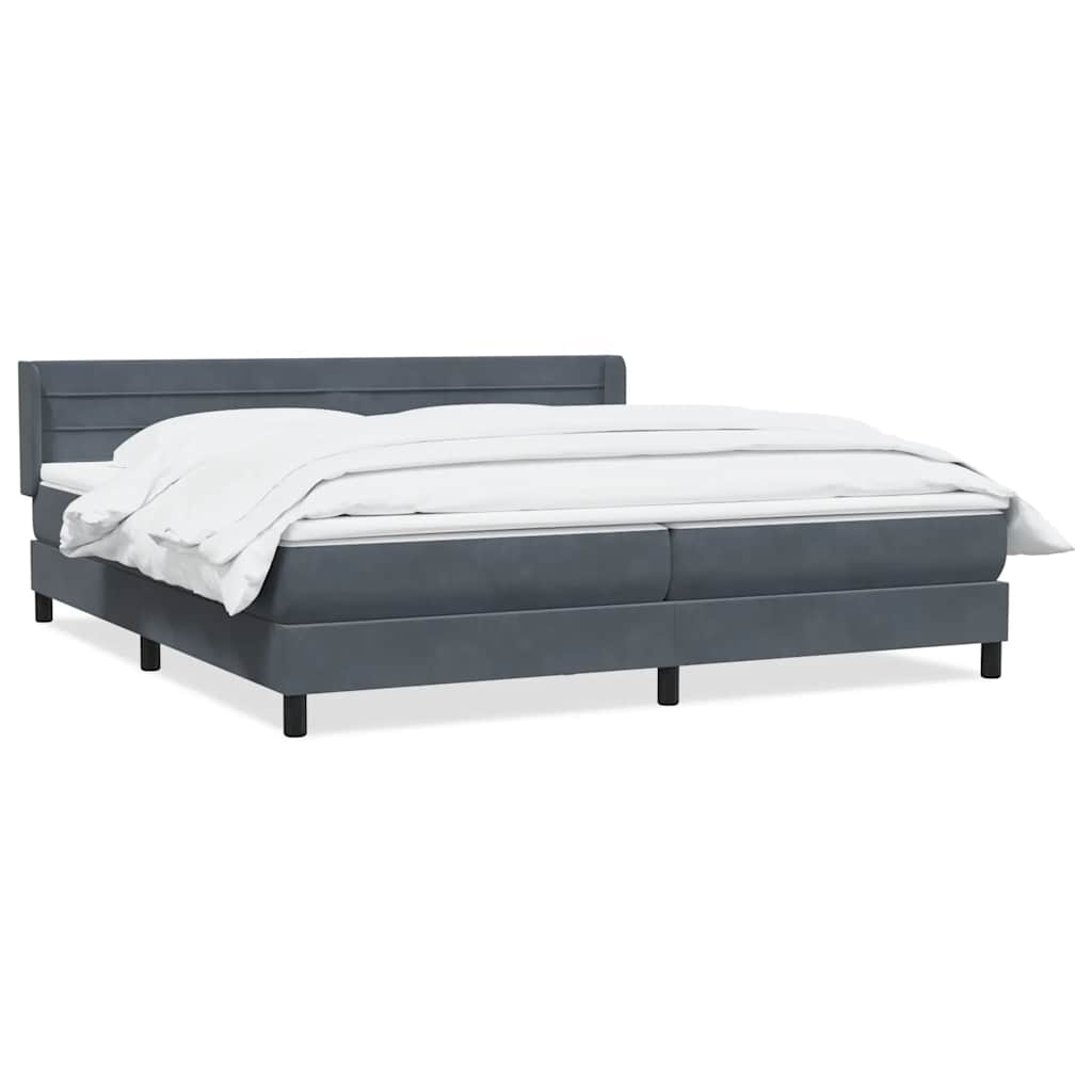 Boxspring met matras fluweel donkergrijs 180x220 cm is nu te koop bij PeponiXL, paradijselijk wonen!