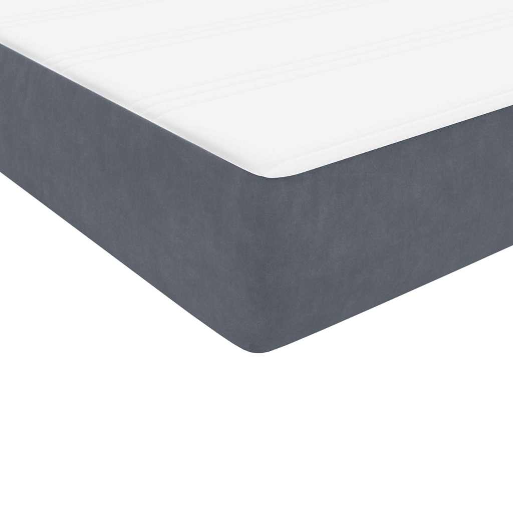 Boxspring met matras fluweel donkergrijs 180x220 cm is nu te koop bij PeponiXL, paradijselijk wonen!