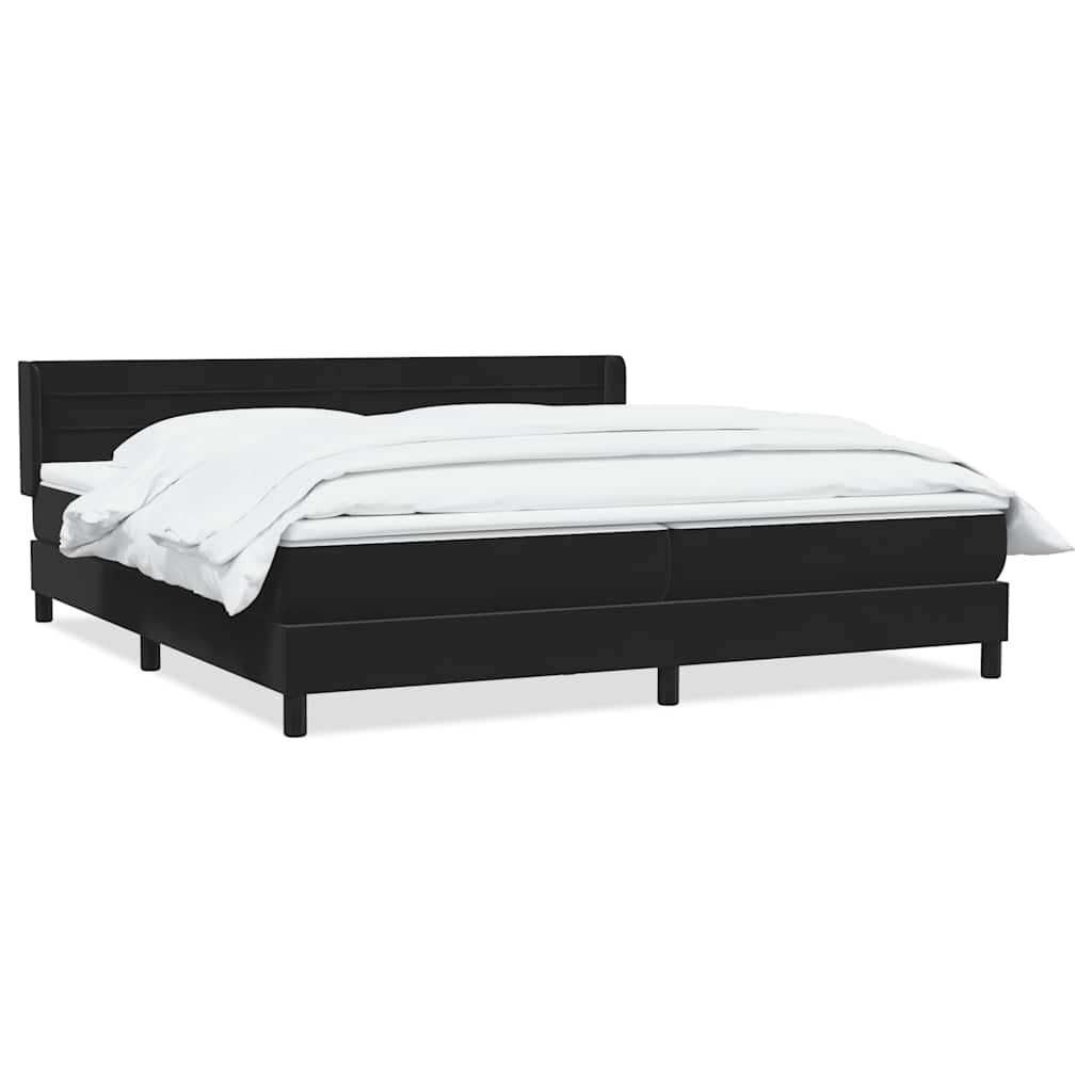 Boxspring met matras fluweel zwart 180x220 cm