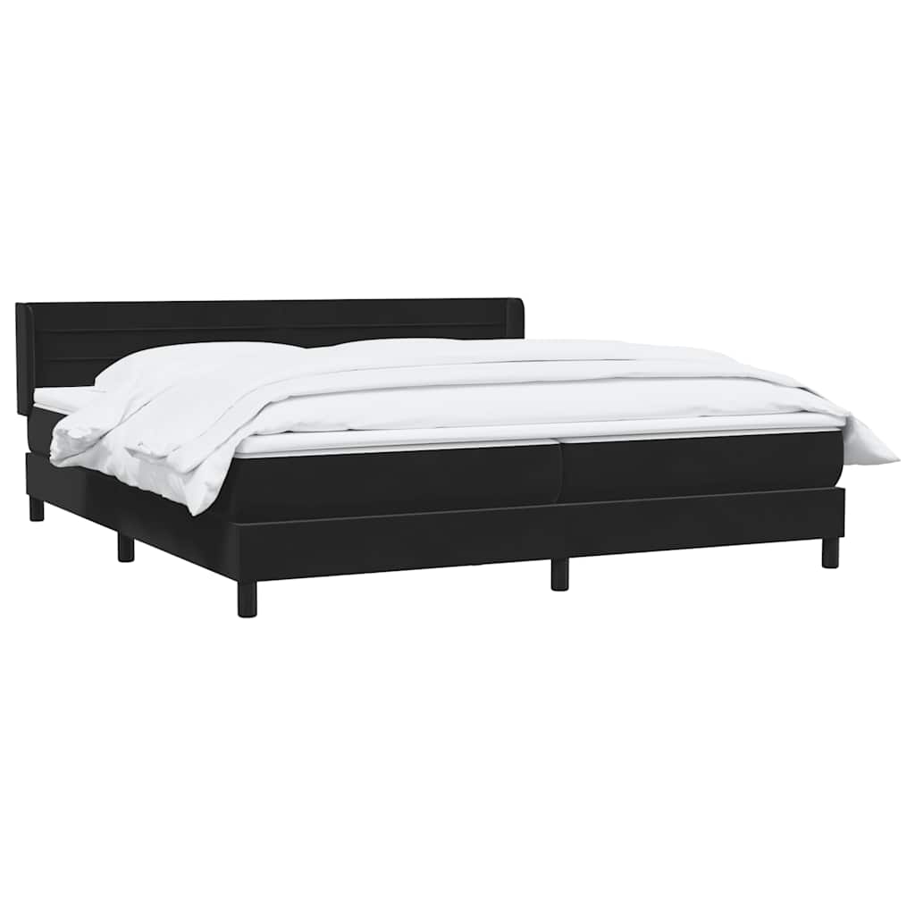 Boxspring met matras fluweel zwart 180x220 cm