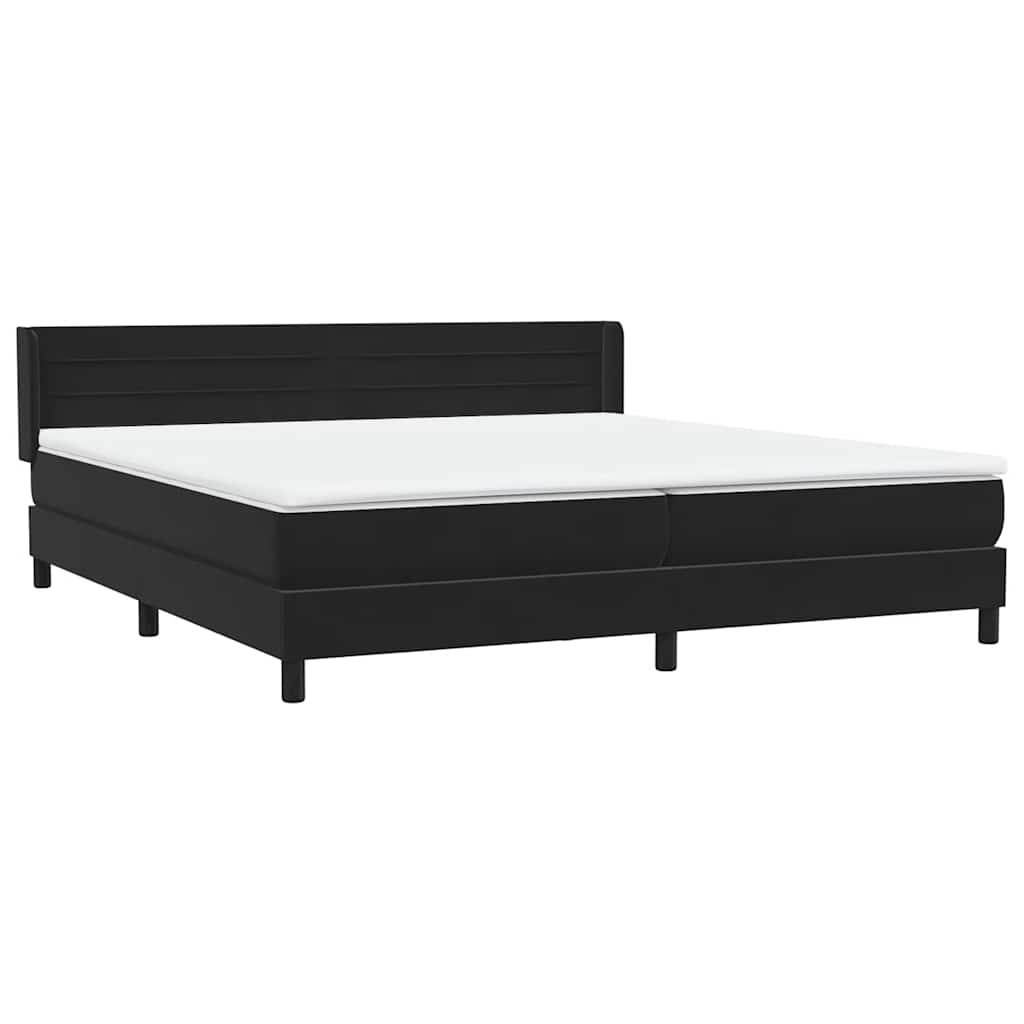 Boxspring met matras fluweel zwart 180x220 cm