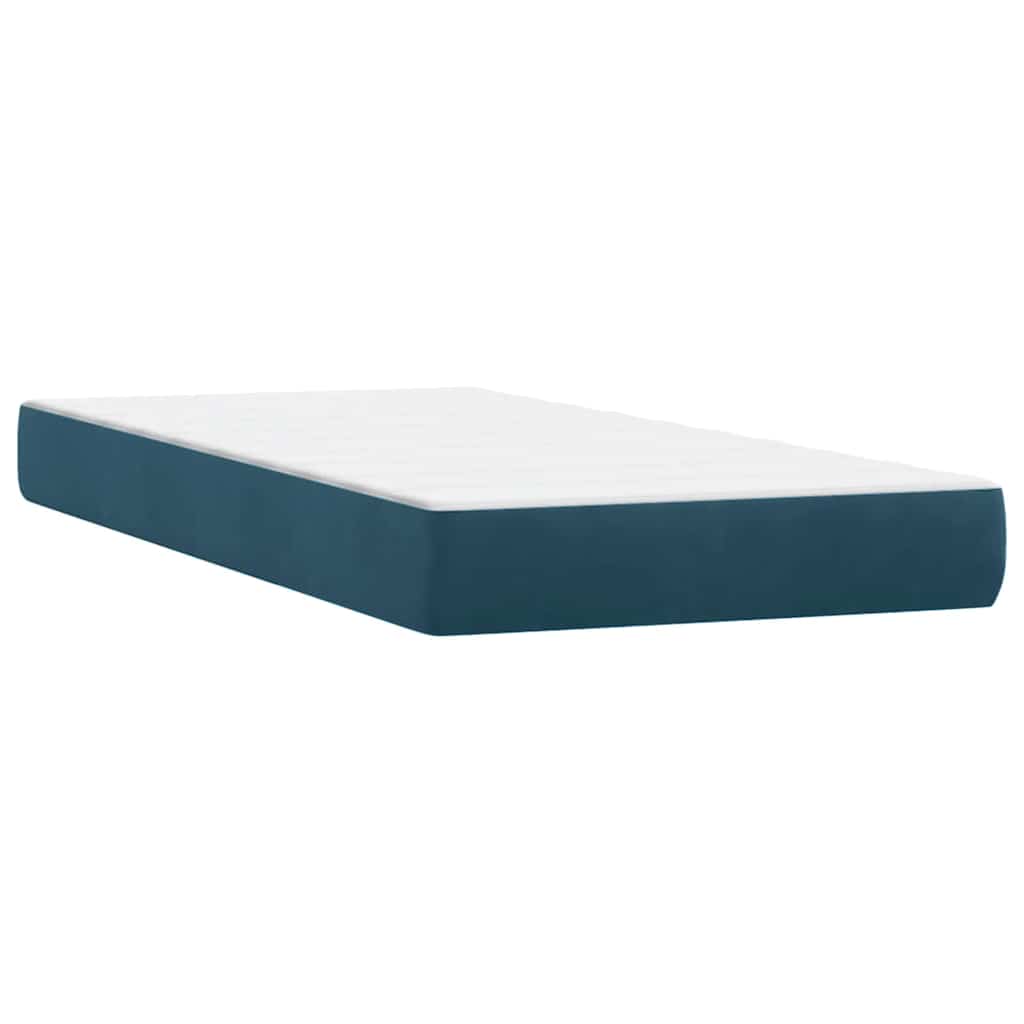 Boxspring met matras fluweel donkerblauw 180x220 cm