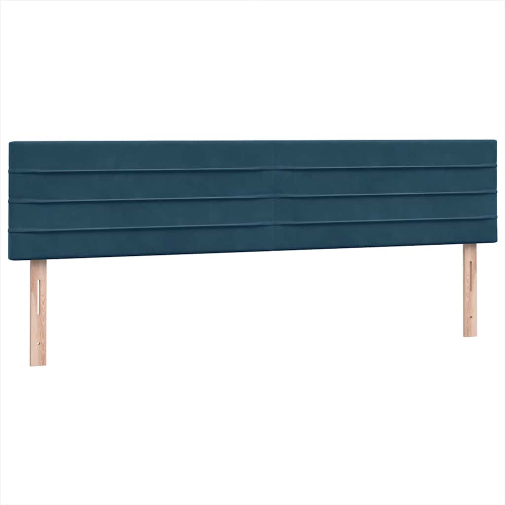 Boxspring met matras fluweel donkerblauw 180x220 cm