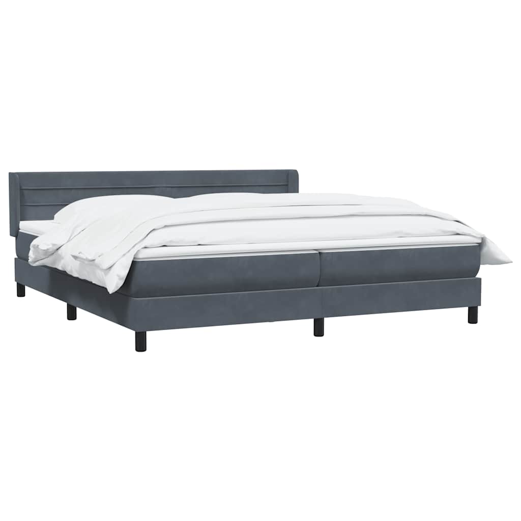 Boxspring met matras fluweel donkergrijs 200x220 cm