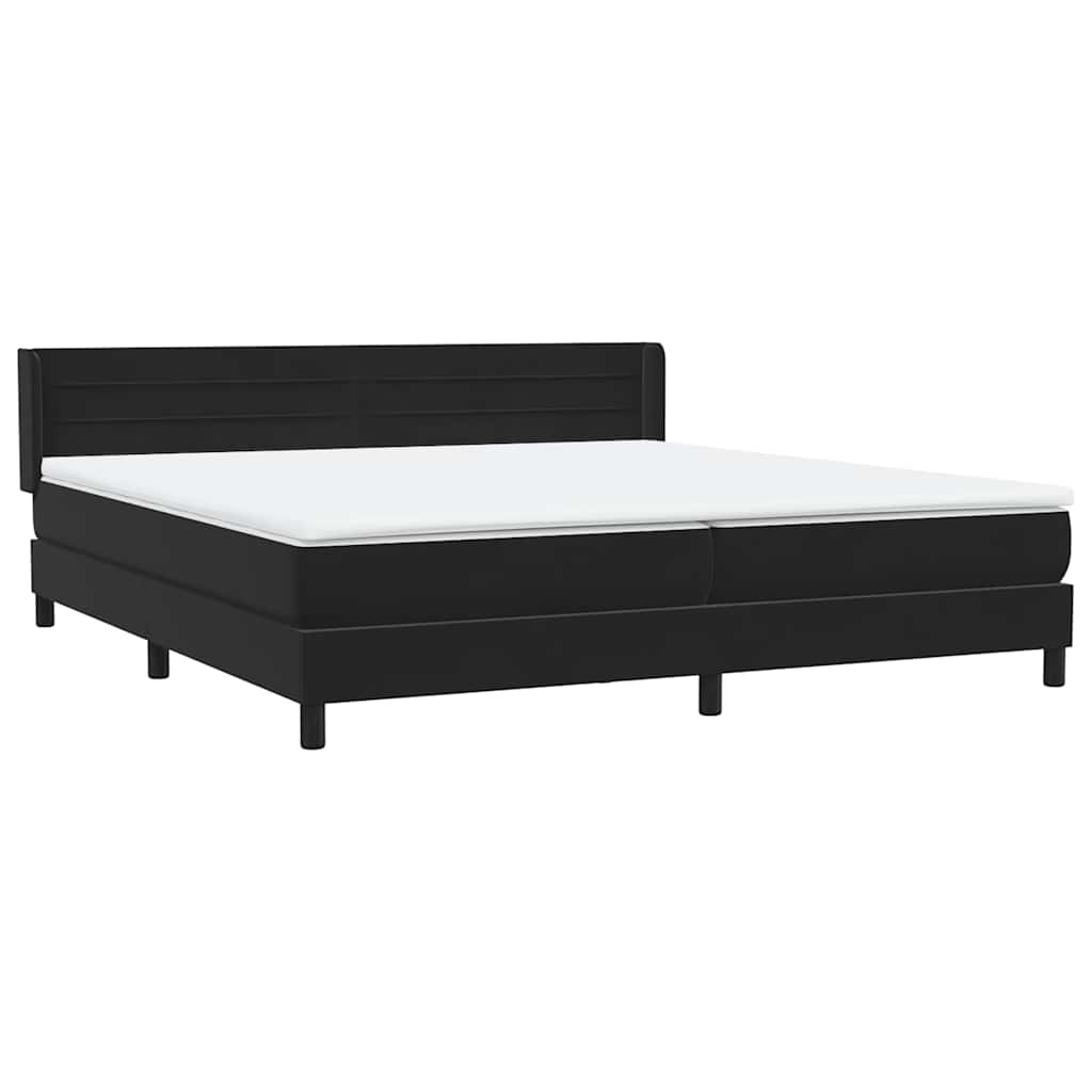 Boxspring met matras fluweel zwart 200x220 cm