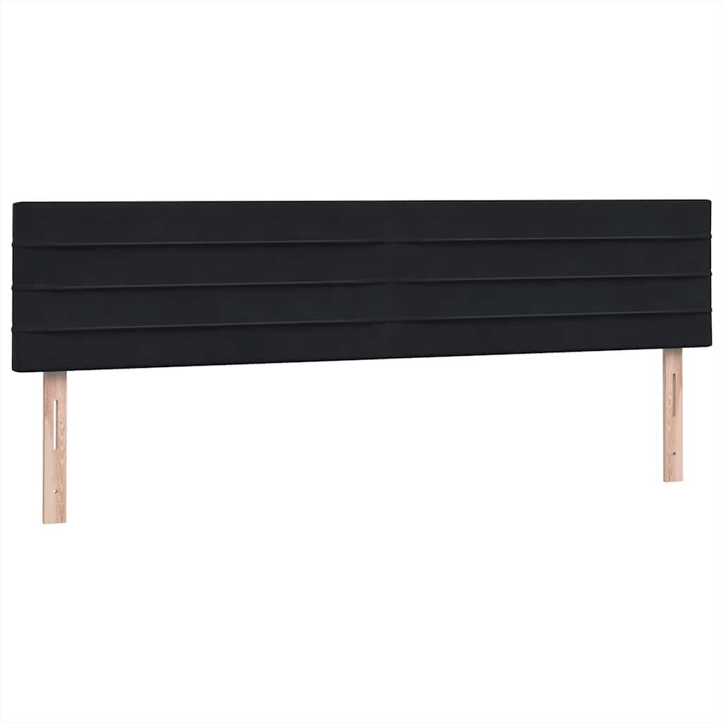 Boxspring met matras fluweel zwart 200x220 cm