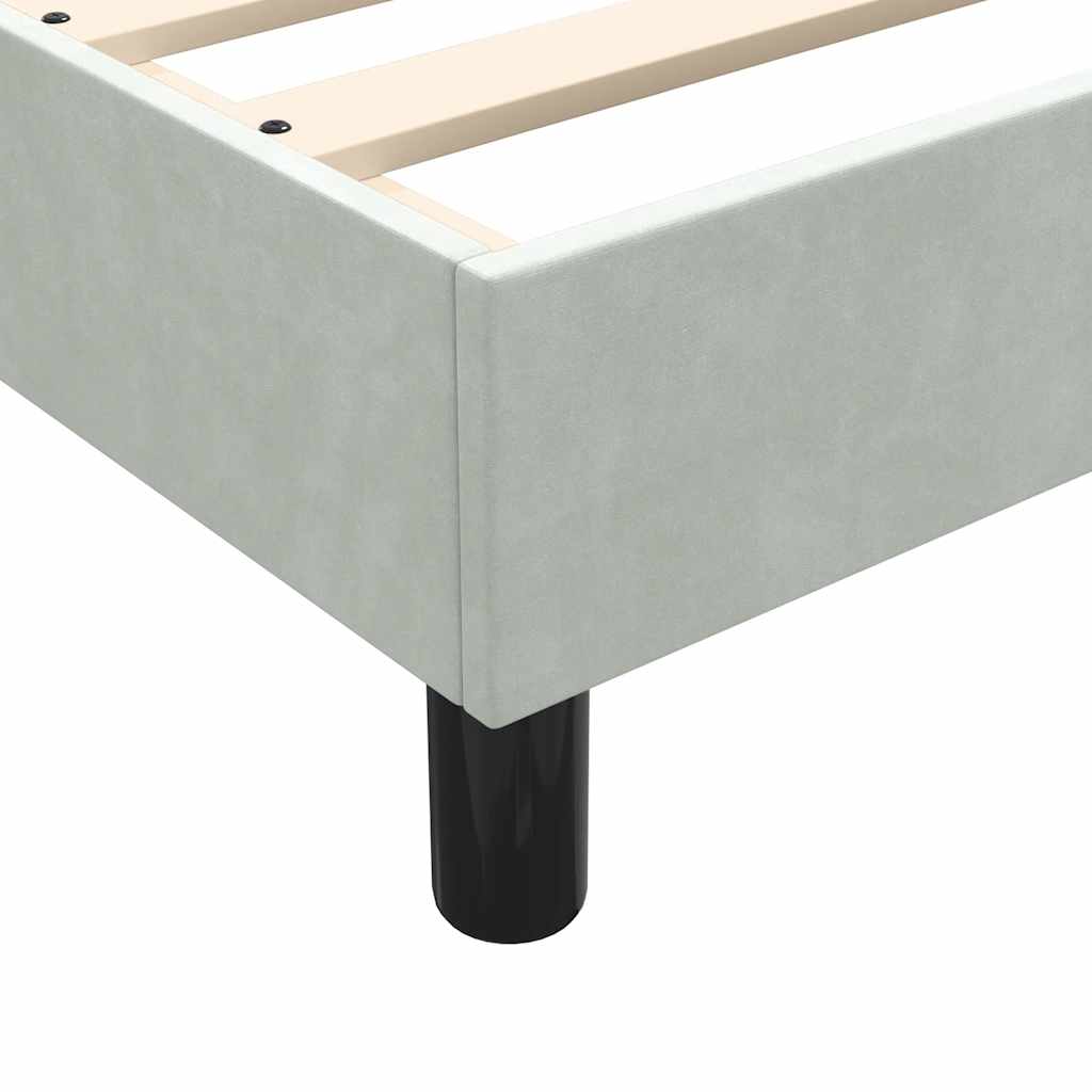 Boxspring met matras fluweel lichtgrijs 80x210 cm is nu te koop bij PeponiXL, paradijselijk wonen!