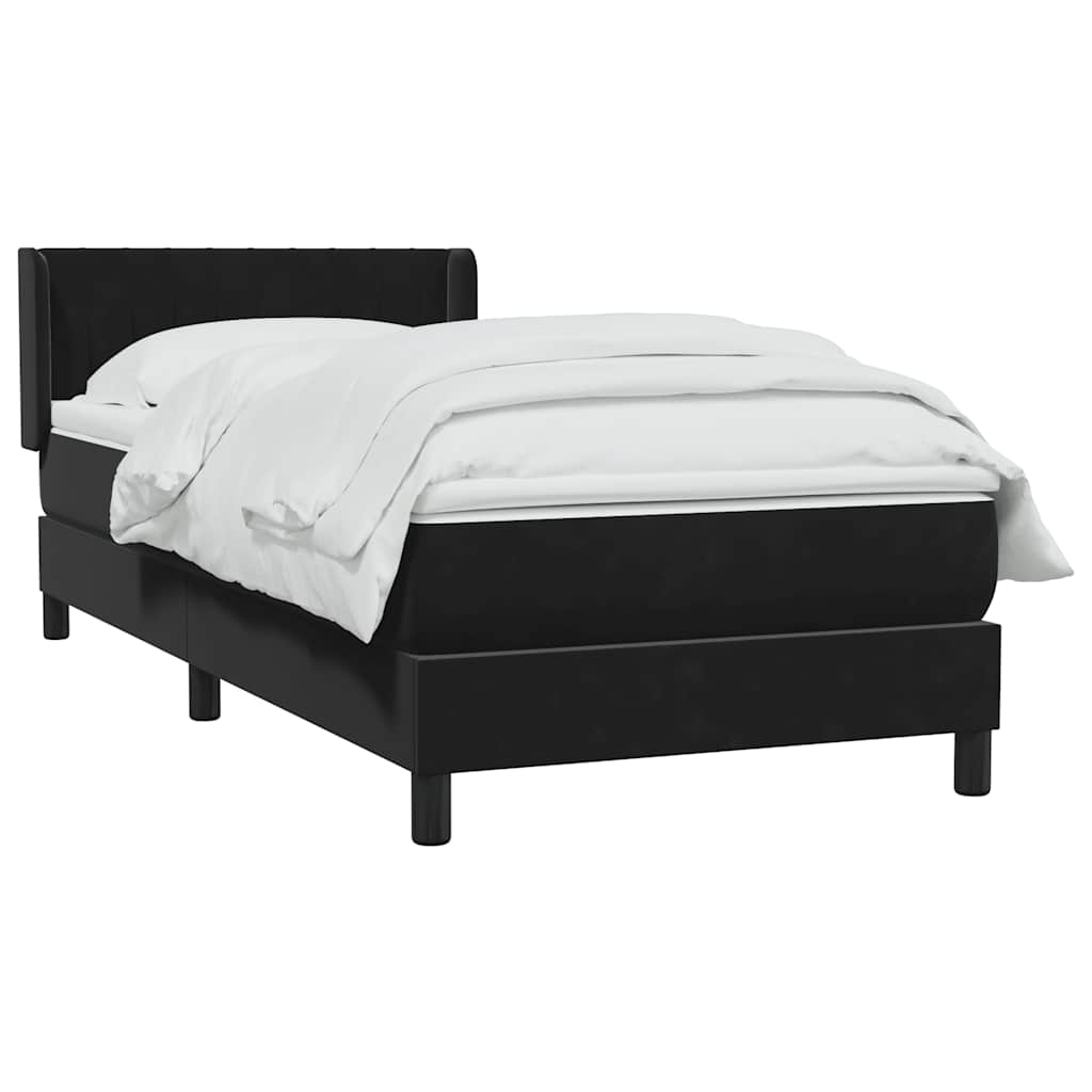 Boxspring met matras fluweel zwart 90x210 cm is nu te koop bij PeponiXL, paradijselijk wonen!