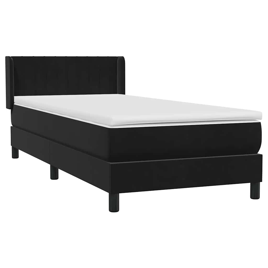 Boxspring met matras fluweel zwart 90x210 cm is nu te koop bij PeponiXL, paradijselijk wonen!