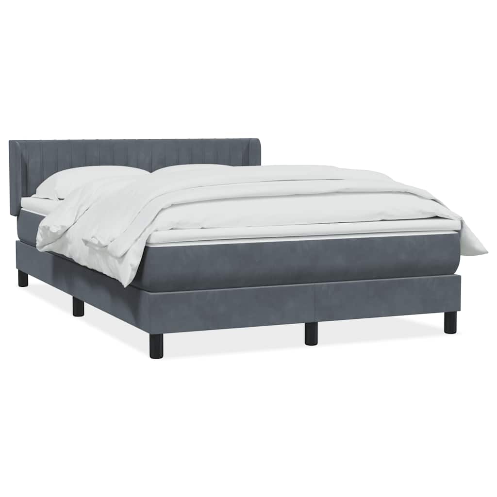 Boxspring met matras fluweel donkergrijs 140x210 cm is nu te koop bij PeponiXL, paradijselijk wonen!