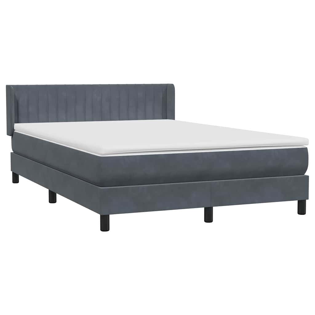 Boxspring met matras fluweel donkergrijs 140x210 cm is nu te koop bij PeponiXL, paradijselijk wonen!