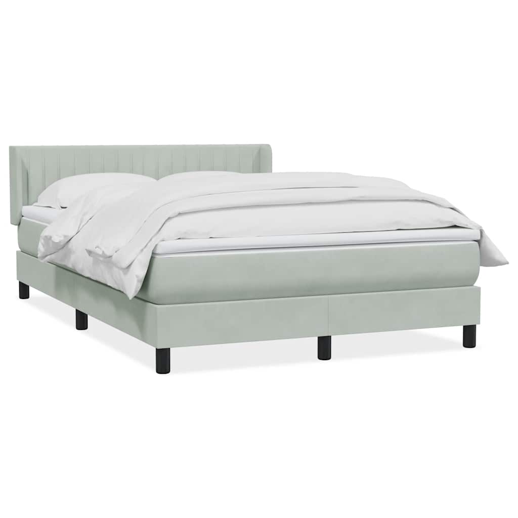 Boxspring met matras fluweel lichtgrijs 160x210 cm is nu te koop bij PeponiXL, paradijselijk wonen!