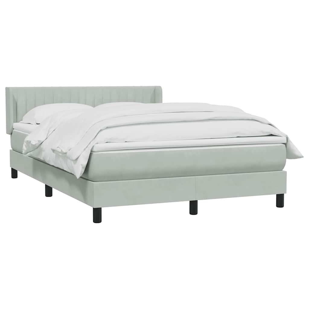 Boxspring met matras fluweel lichtgrijs 160x210 cm is nu te koop bij PeponiXL, paradijselijk wonen!