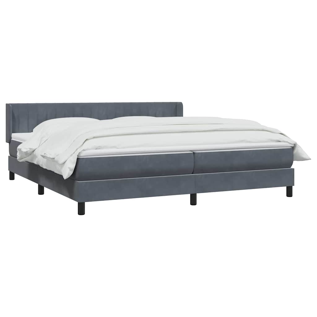 Boxspring met matras fluweel donkergrijs 180x210 cm is nu te koop bij PeponiXL, paradijselijk wonen!