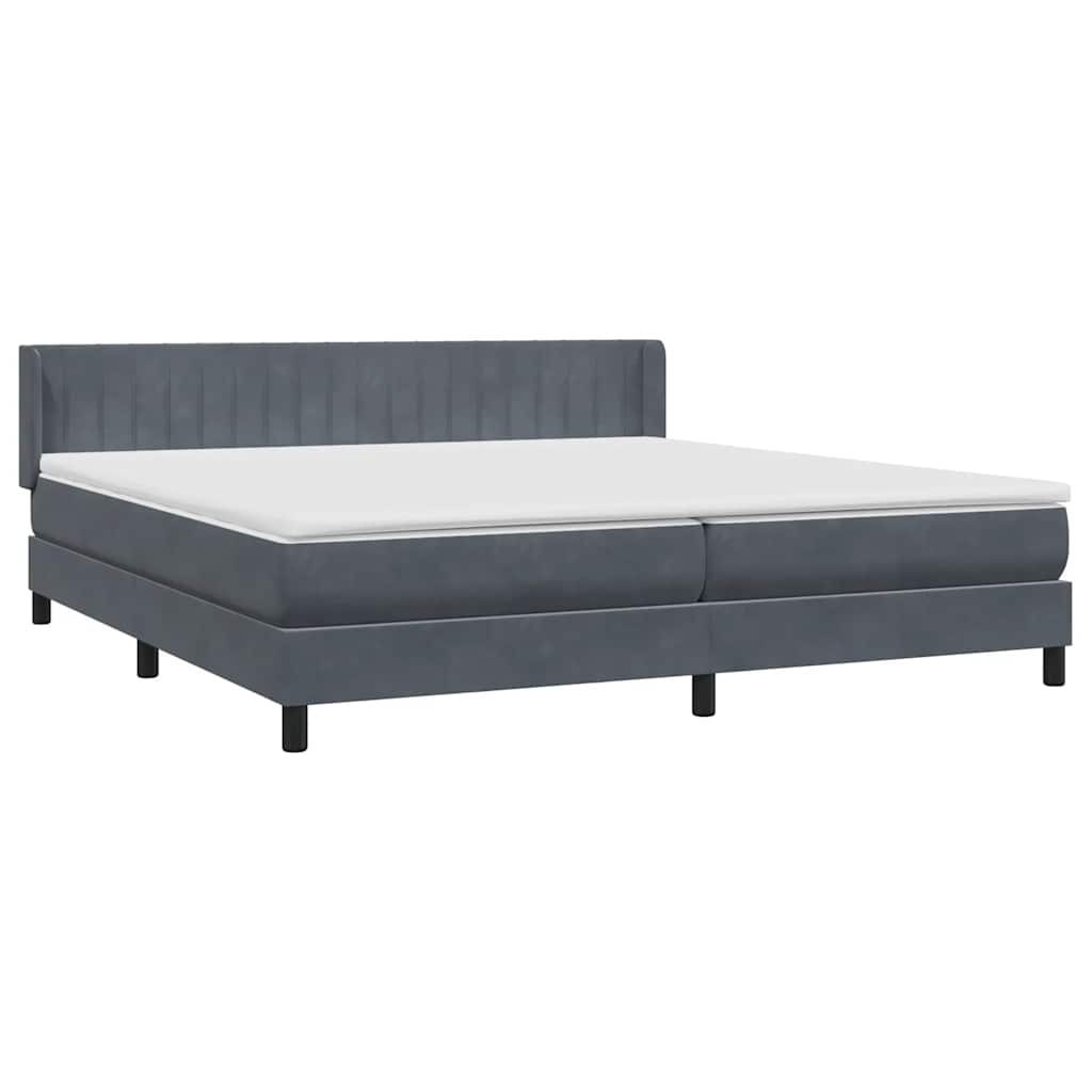 Boxspring met matras fluweel donkergrijs 180x210 cm is nu te koop bij PeponiXL, paradijselijk wonen!