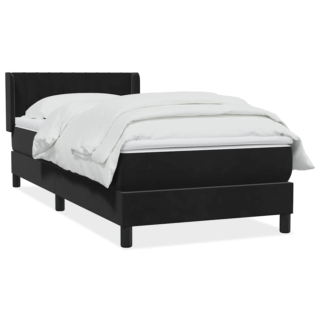 Boxspring met matras fluweel zwart 100x220 cm