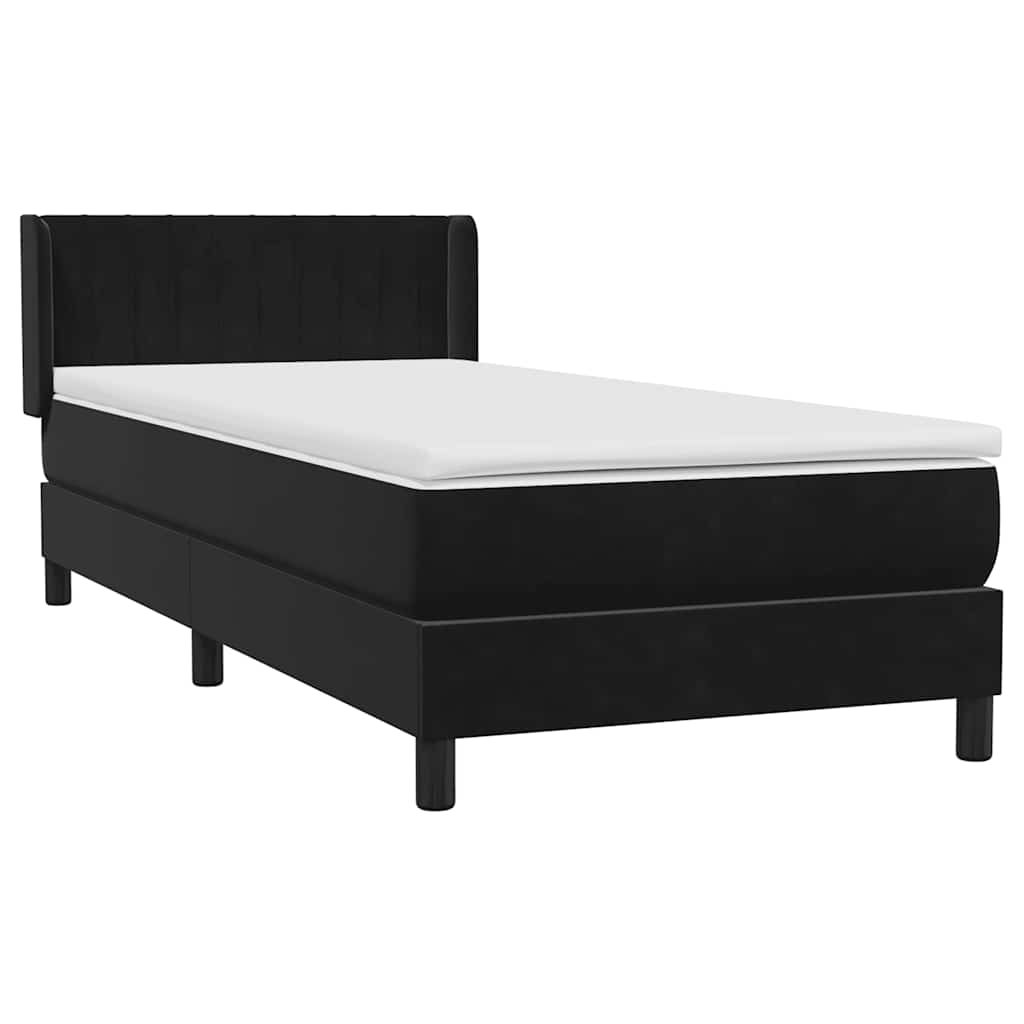 Boxspring met matras fluweel zwart 100x220 cm