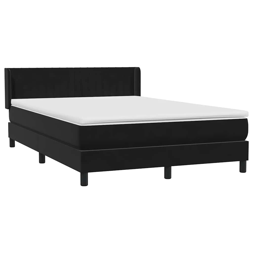 Boxspring met matras fluweel zwart 140x220 cm