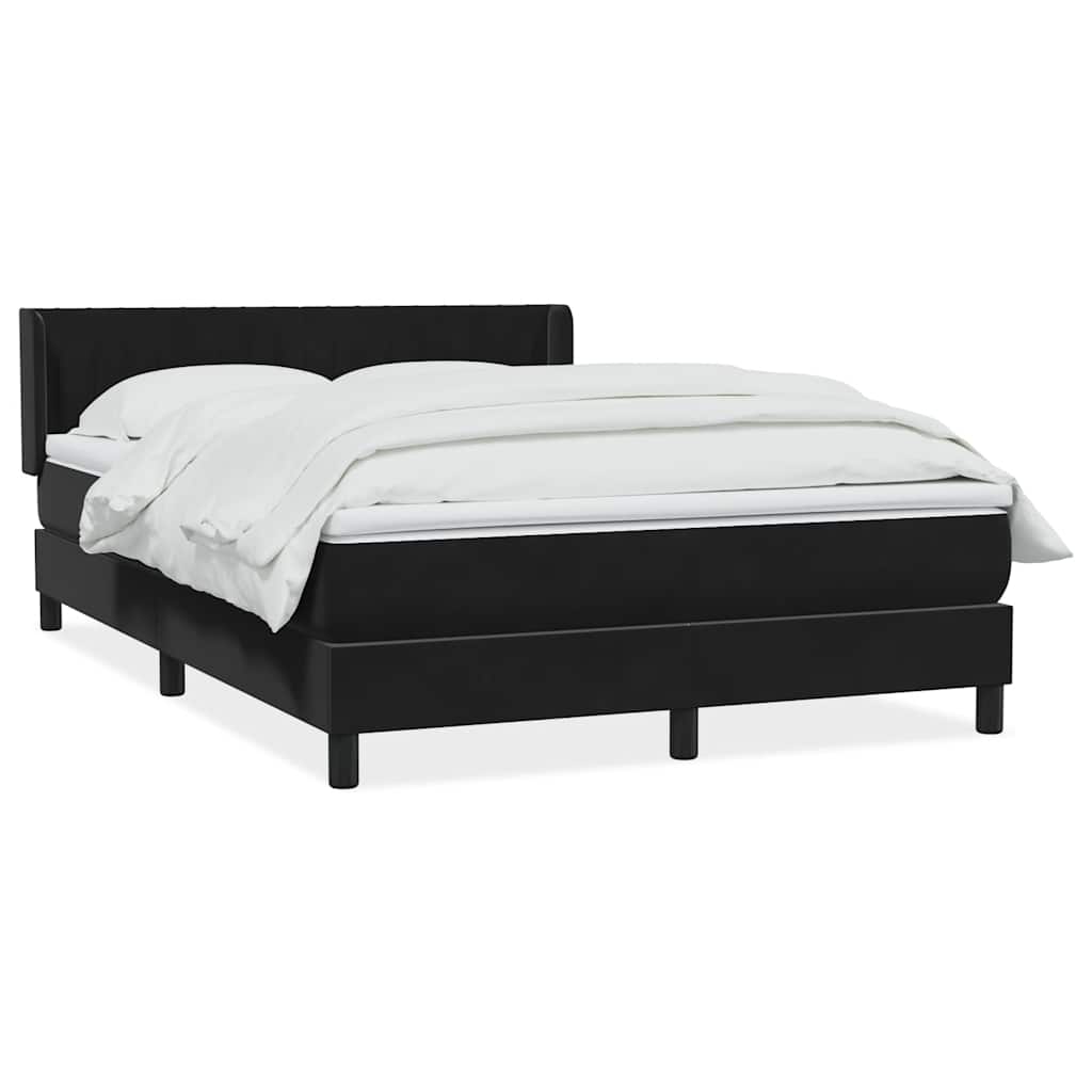 Boxspring met matras fluweel zwart 140x220 cm