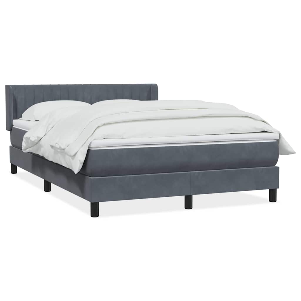 Boxspring met matras fluweel donkergrijs 160x220 cm