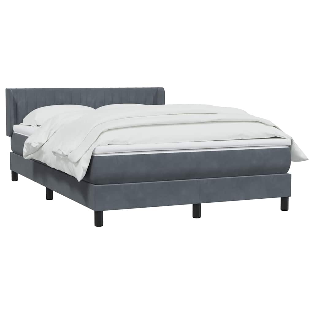 Boxspring met matras fluweel donkergrijs 160x220 cm