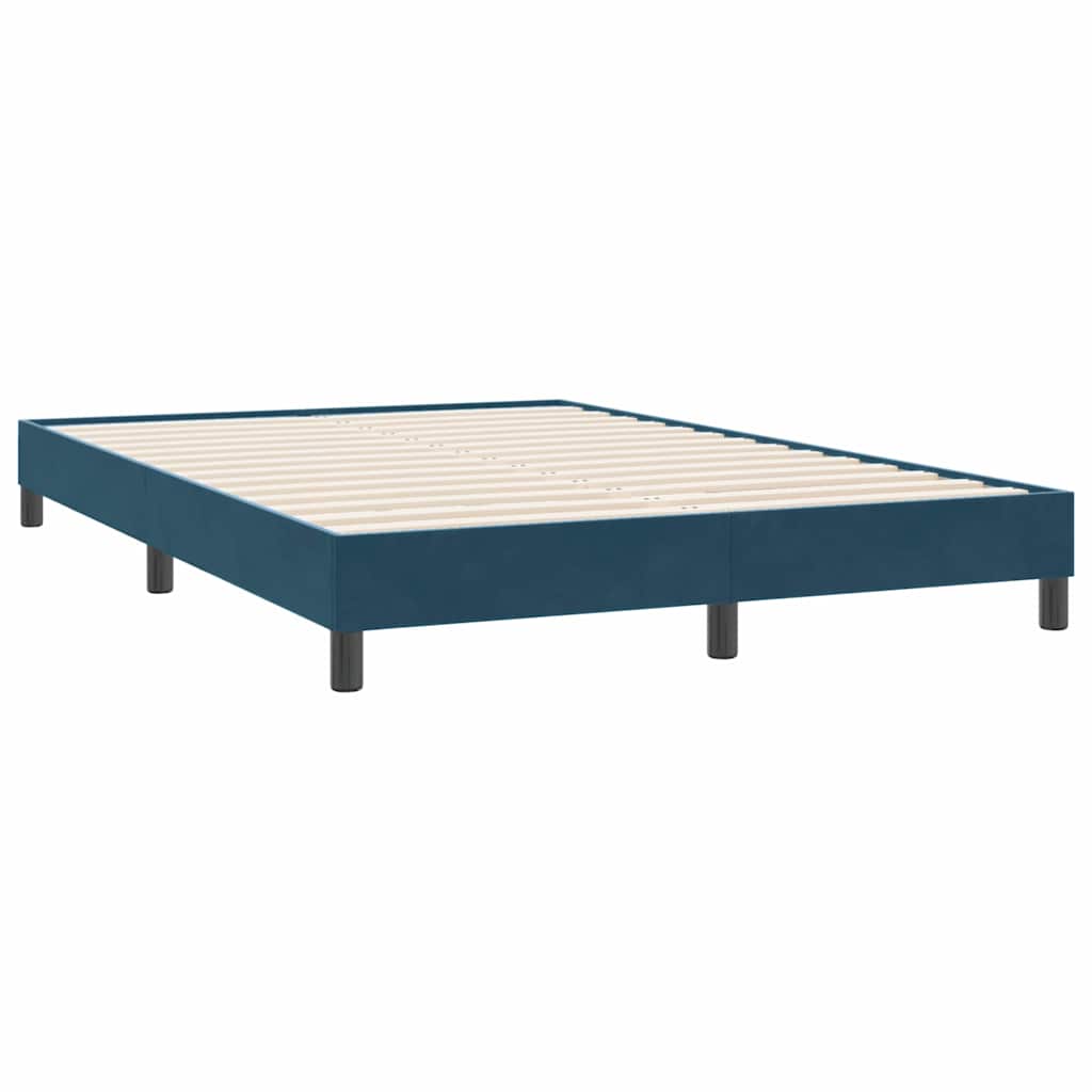 Boxspring met matras fluweel donkerblauw 160x220 cm