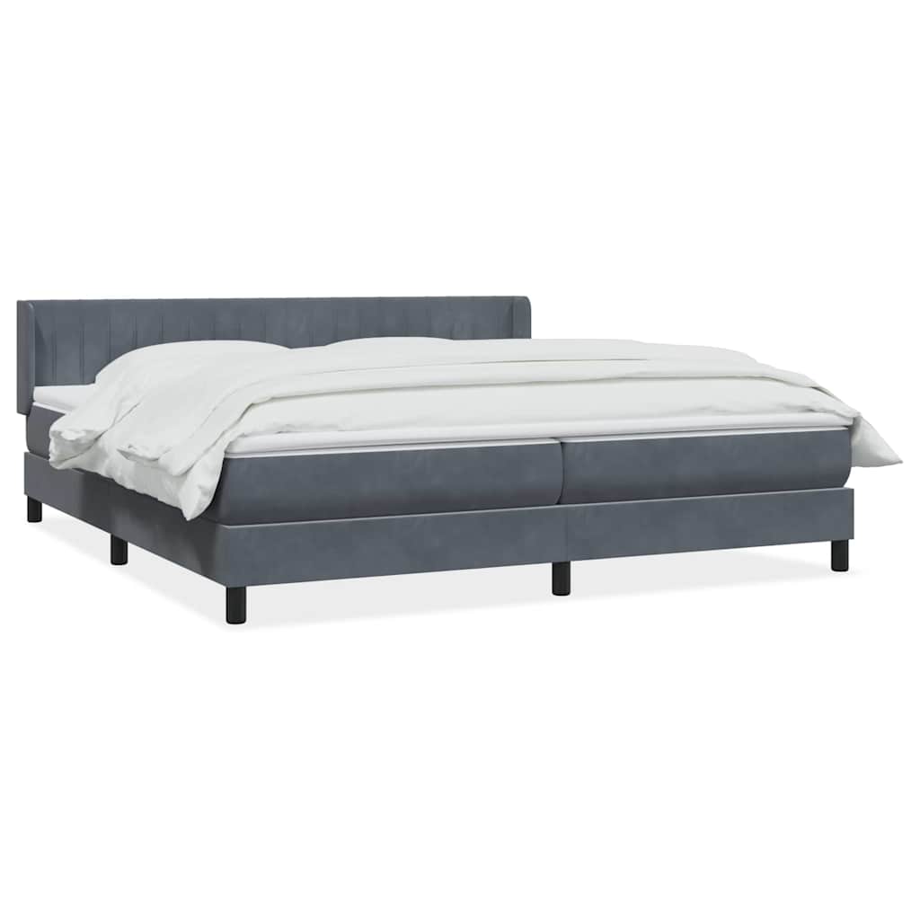 Boxspring met matras fluweel donkergrijs 180x220 cm is nu te koop bij PeponiXL, paradijselijk wonen!