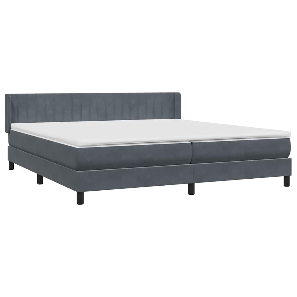 Boxspring met matras fluweel donkergrijs 180x220 cm is nu te koop bij PeponiXL, paradijselijk wonen!