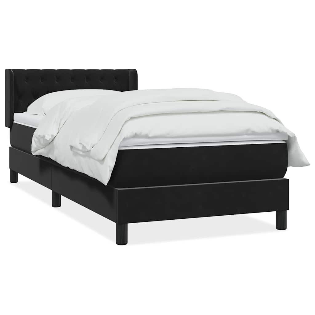 Boxspring met matras fluweel zwart 90x210 cm is nu te koop bij PeponiXL, paradijselijk wonen!
