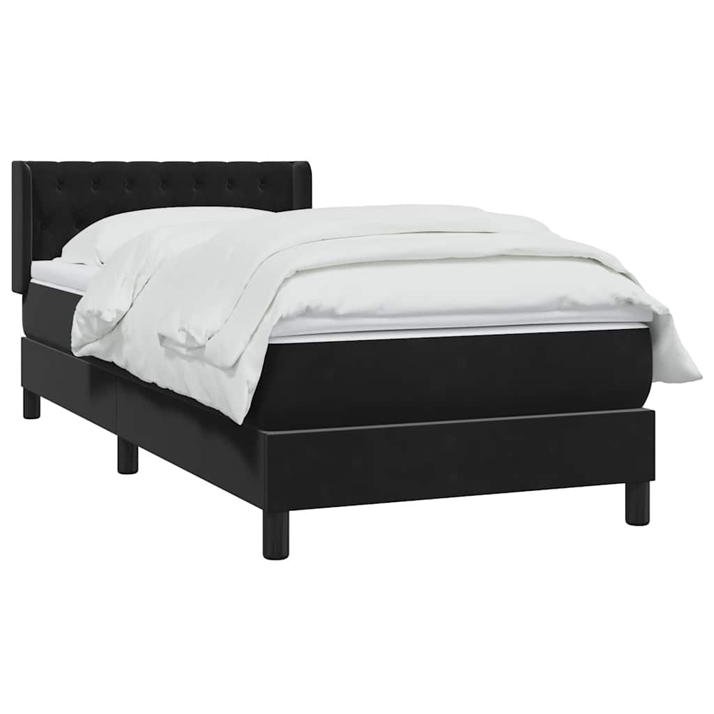 Boxspring met matras fluweel zwart 90x210 cm is nu te koop bij PeponiXL, paradijselijk wonen!