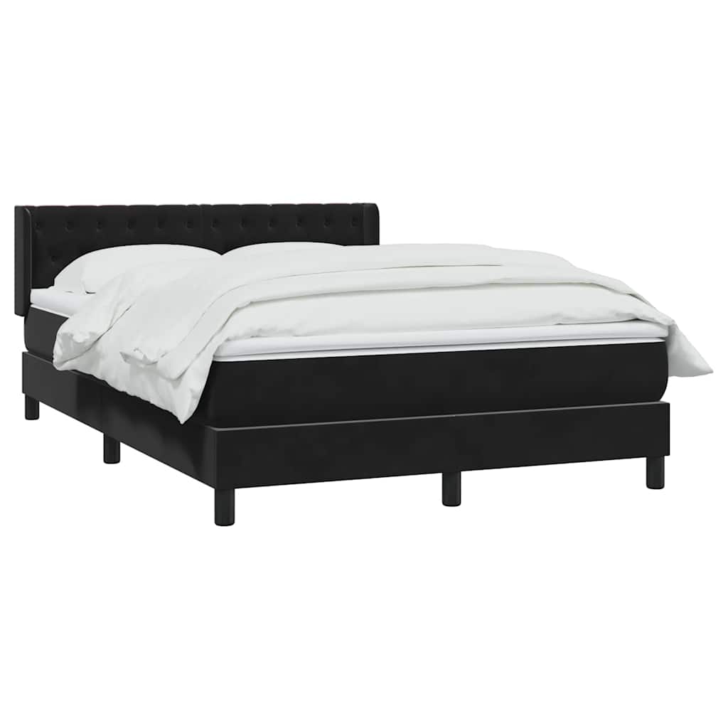 Boxspring met matras fluweel zwart 160x210 cm is nu te koop bij PeponiXL, paradijselijk wonen!