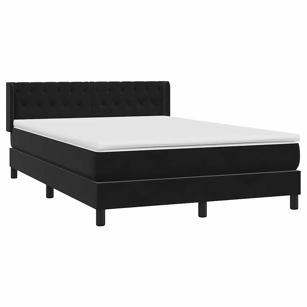 Boxspring met matras fluweel zwart 160x210 cm is nu te koop bij PeponiXL, paradijselijk wonen!