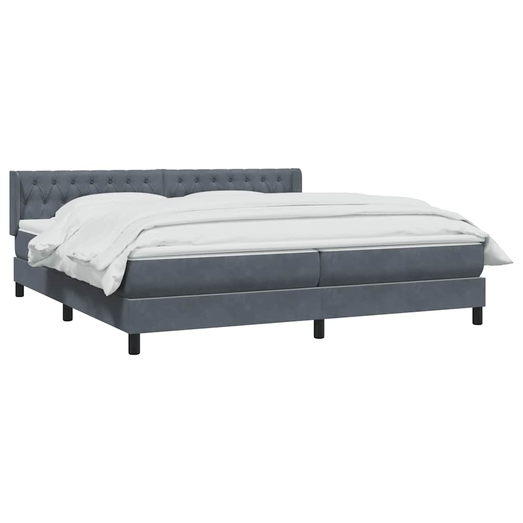 Boxspring met matras fluweel donkergrijs 180x210 cm is nu te koop bij PeponiXL, paradijselijk wonen!