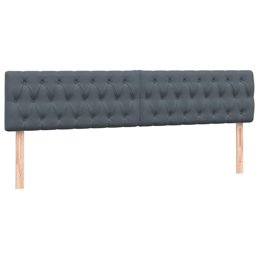 Boxspring met matras fluweel donkergrijs 200x210 cm
