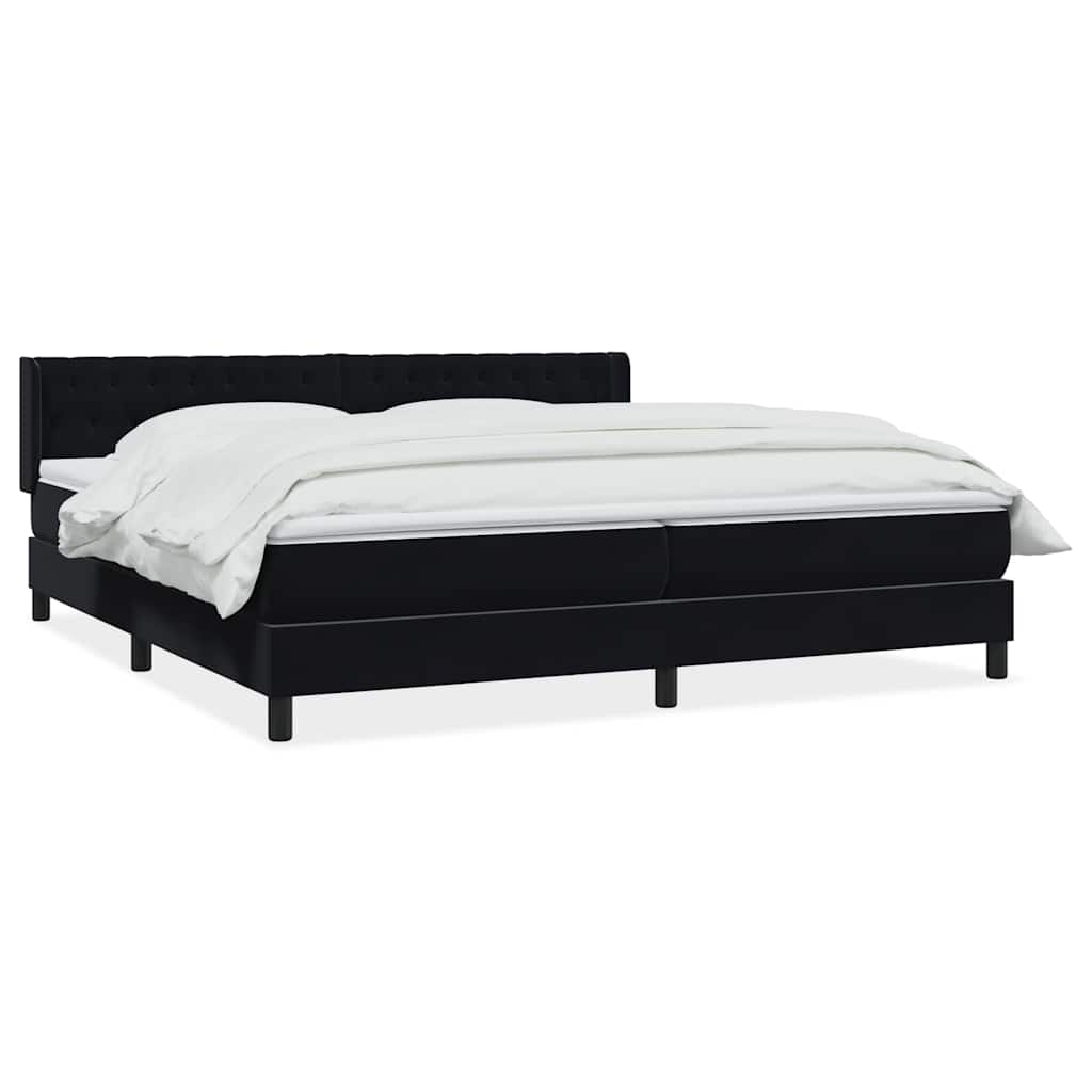 Boxspring met matras fluweel zwart 200x210 cm