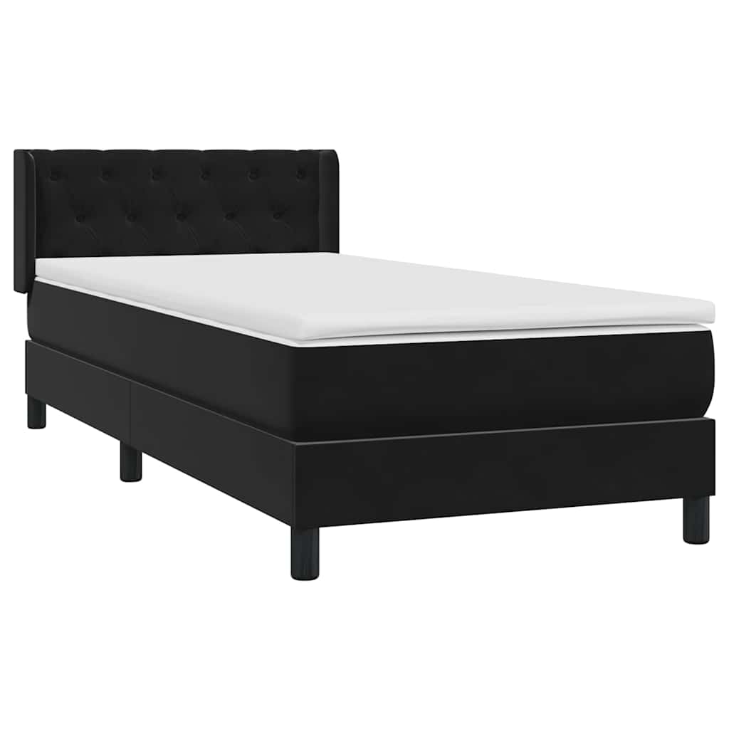 Boxspring met matras fluweel zwart 80x220 cm is nu te koop bij PeponiXL, paradijselijk wonen!
