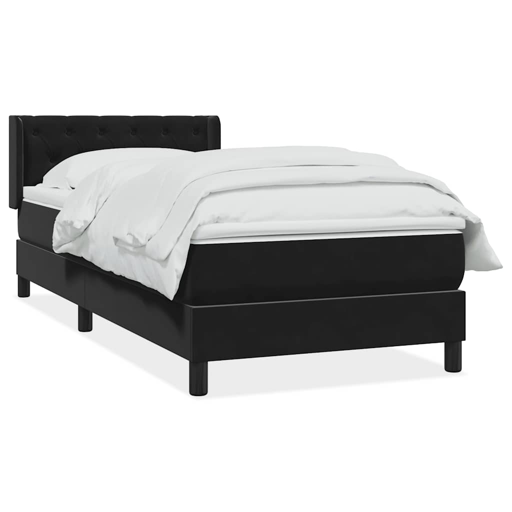 Boxspring met matras fluweel zwart 80x220 cm is nu te koop bij PeponiXL, paradijselijk wonen!