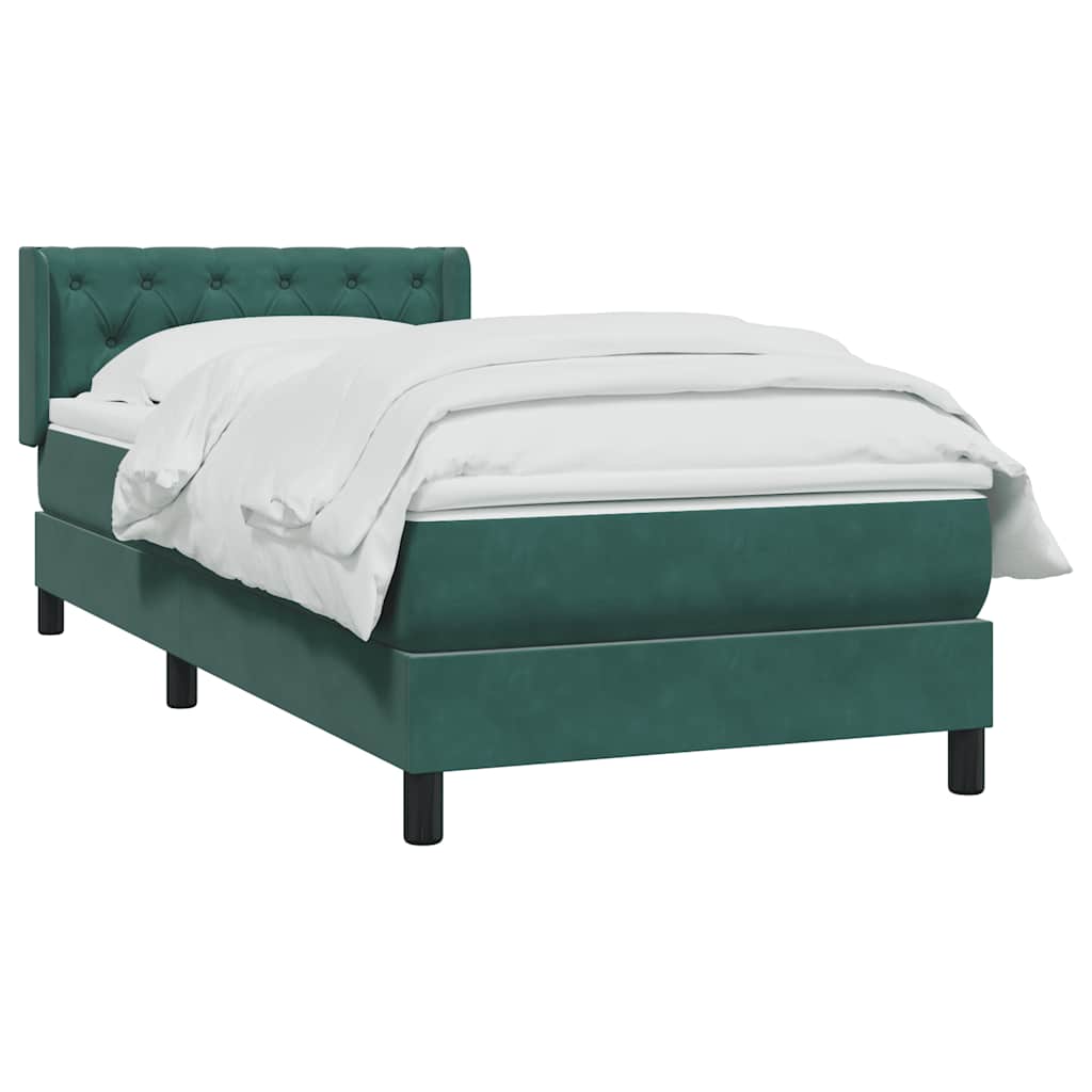 Boxspring met matras fluweel donkergroen 80x220 cm is nu te koop bij PeponiXL, paradijselijk wonen!