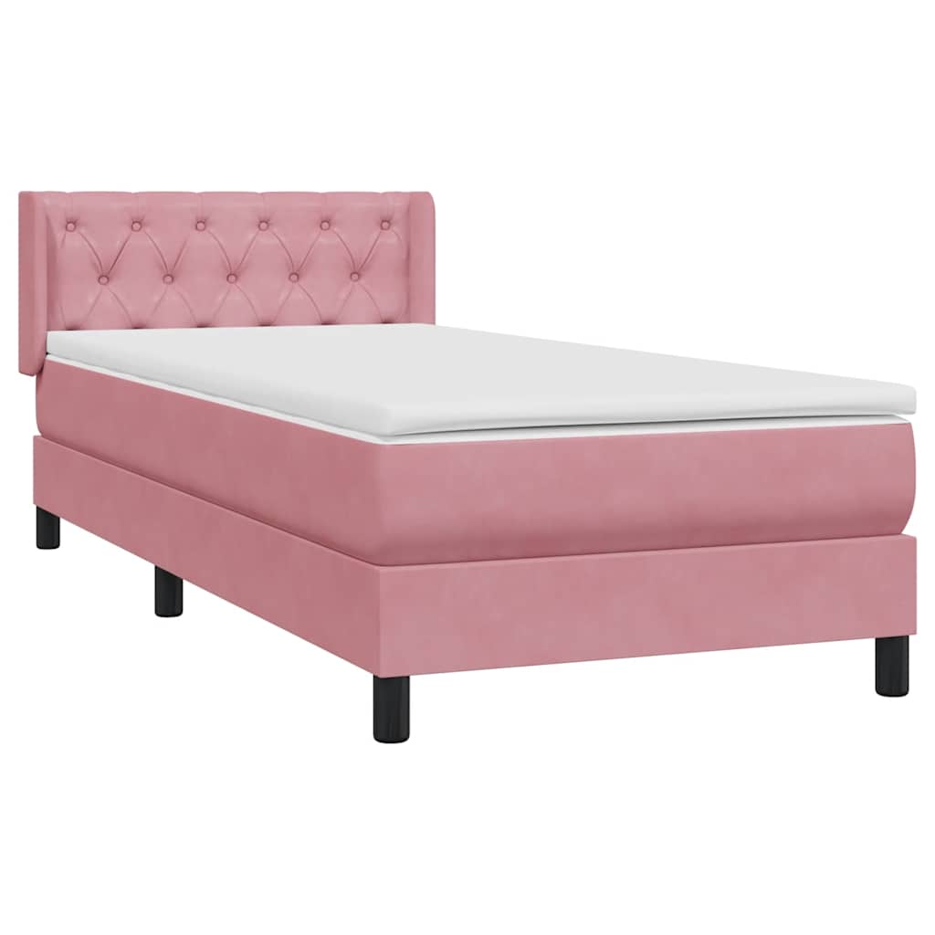Boxspring met matras fluweel roze 80x220 cm is nu te koop bij PeponiXL, paradijselijk wonen!