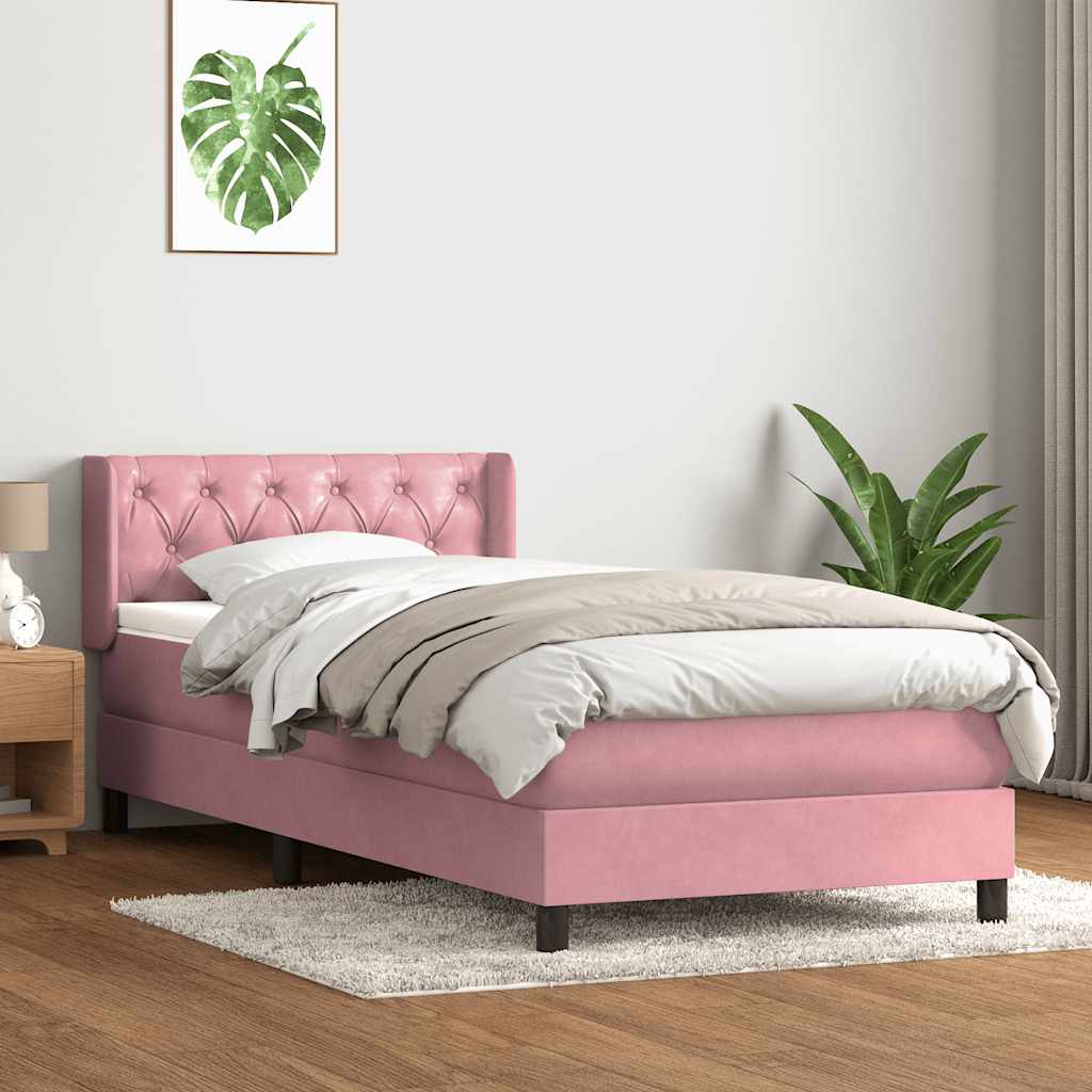 Boxspring met matras fluweel roze 80x220 cm is nu te koop bij PeponiXL, paradijselijk wonen!