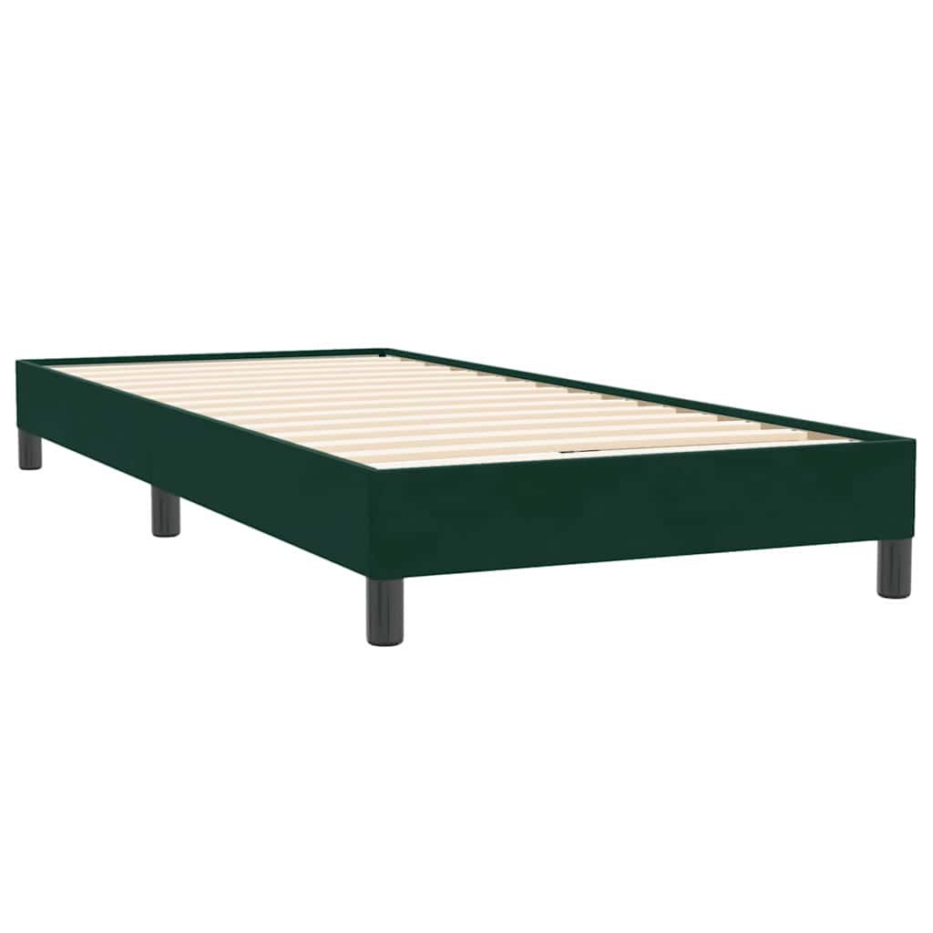 Boxspring met matras fluweel donkergroen 90x220 cm