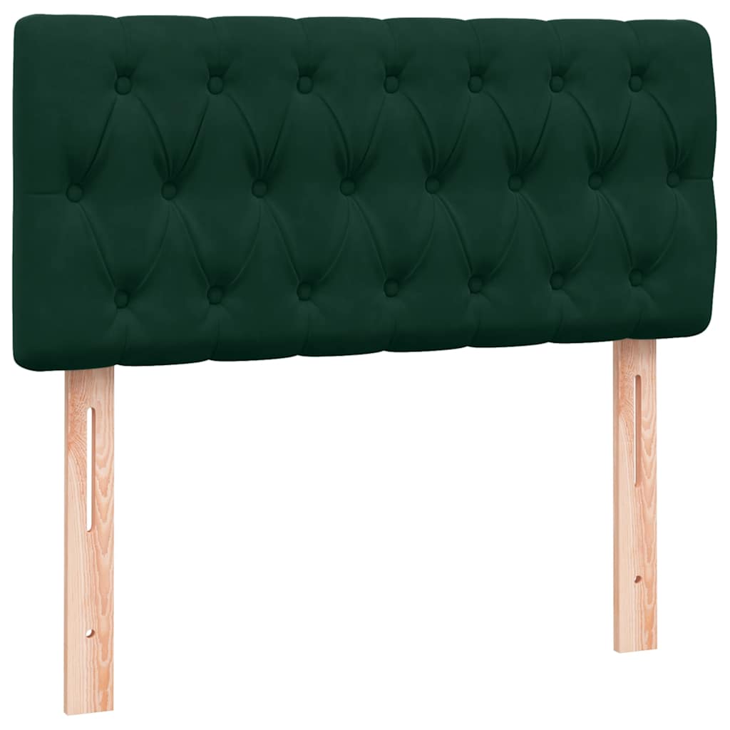 Boxspring met matras fluweel donkergroen 90x220 cm