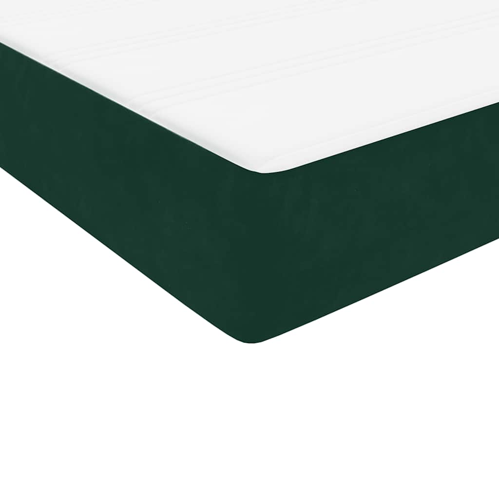 Boxspring met matras fluweel donkergroen 90x220 cm
