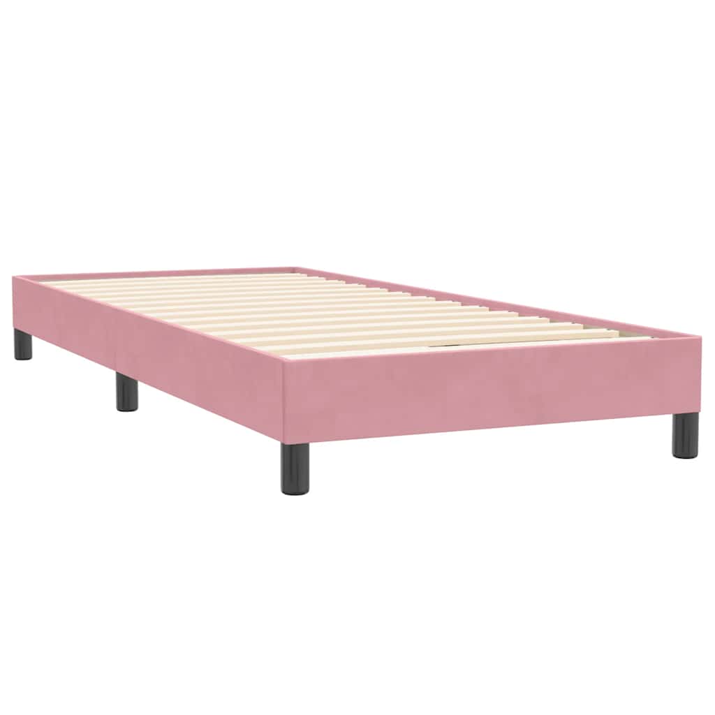 Boxspring met matras fluweel roze 90x220 cm is nu te koop bij PeponiXL, paradijselijk wonen!