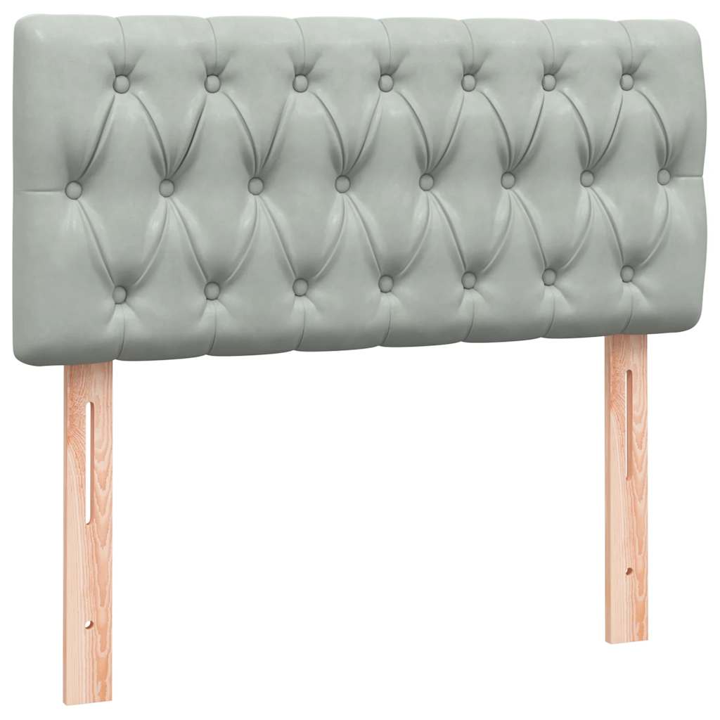 Boxspring met matras fluweel lichtgrijs 100x220 cm