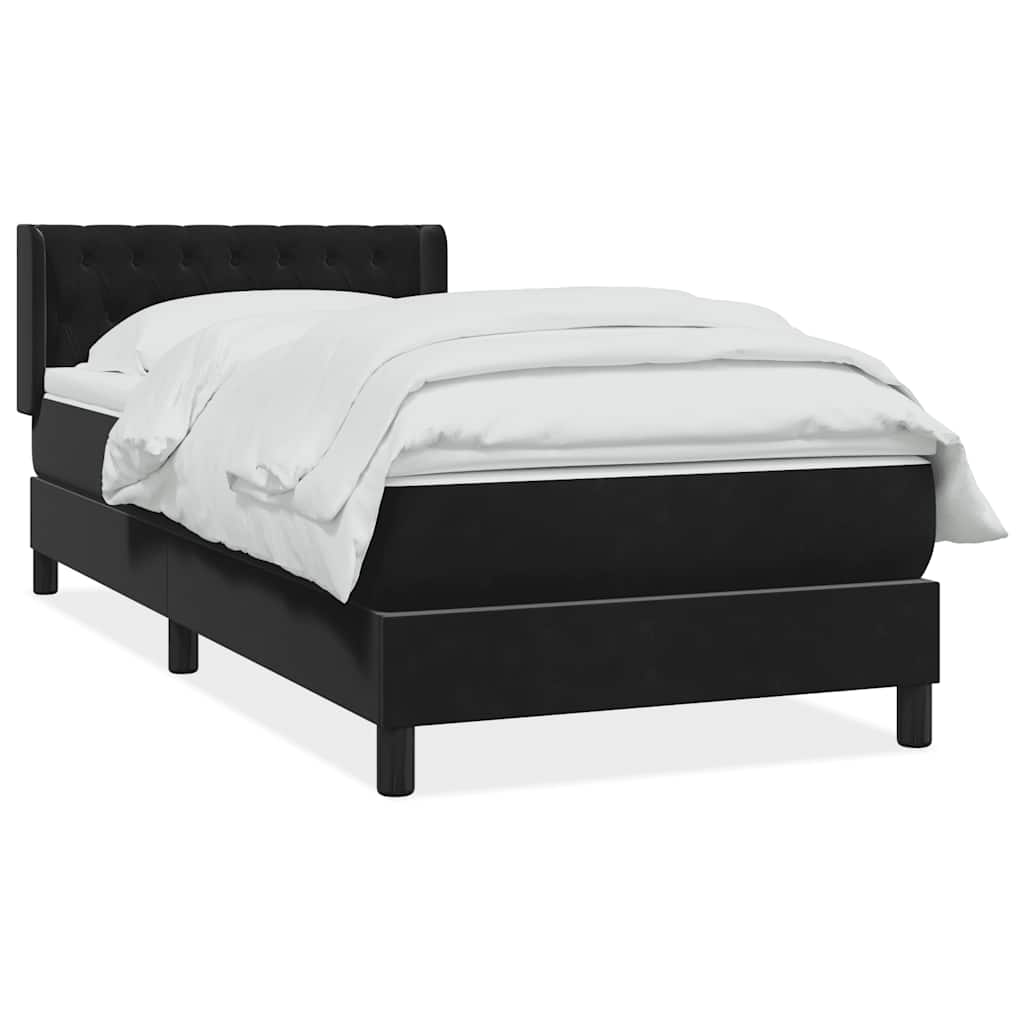 Boxspring met matras fluweel zwart 100x220 cm