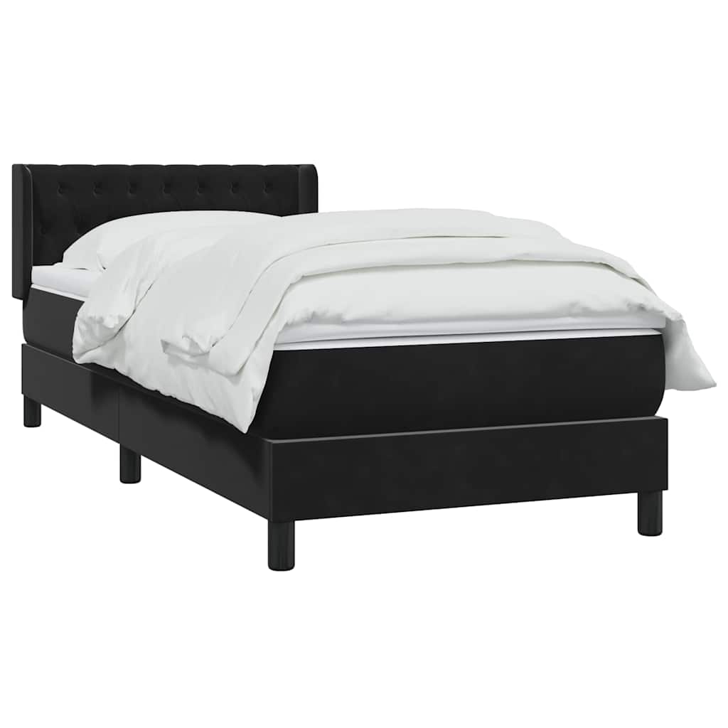 Boxspring met matras fluweel zwart 100x220 cm