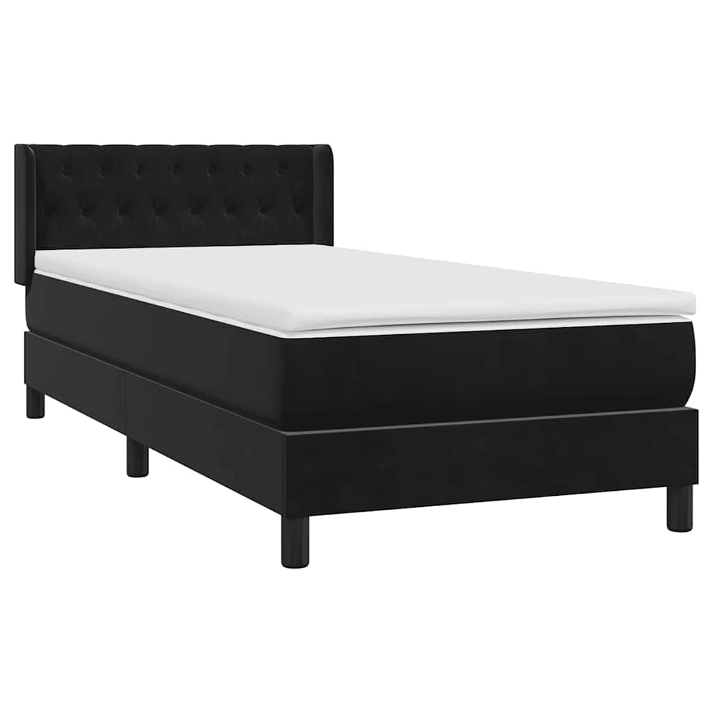 Boxspring met matras fluweel zwart 100x220 cm